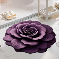 Bathroom Absorbent Floor Mat Absorbent Quick Drying Stone Mat 3D Realistic Floral Non-Slip Fast Drying Rug 15.75X15.75In For