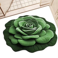 Bathroom Absorbent Floor Mat Absorbent Quick Drying Stone Mat 3D Realistic Floral Non-Slip Fast Drying Rug 15.75X15.75In For